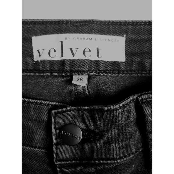 Velvet by Graham & Spencer Coal Black Studded Milla Jeans Size 28 - Picture 10 of 11